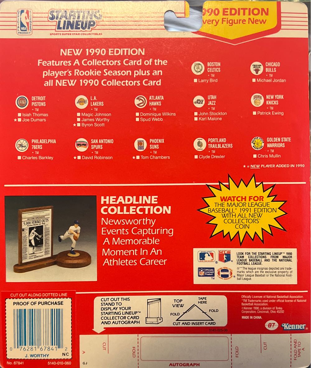 Starting Lineup James Worthy Los Angeles Lakers - Kenner action figure collectible [Barcode 076281678412] - Main Image 2