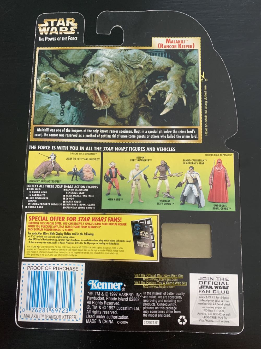Malakili (Rancor Keeper) - Hasbo / Kenner (The Power Of The Force - Freeze Frame) action figure collectible [Barcode 076281697239] - Main Image 2
