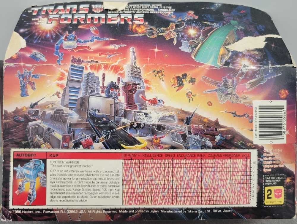 Transformers G1 Kup - Hasbro (1986) action figure collectible [Barcode 038976058619] - Main Image 2