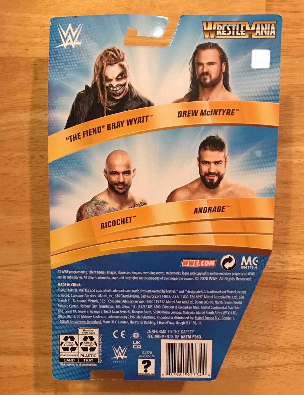 Andrade Basics Wrestlemania - Mattel Wwe (WWE Basic Series Wrestlemania 37) action figure collectible [Barcode 887961927344] - Main Image 2