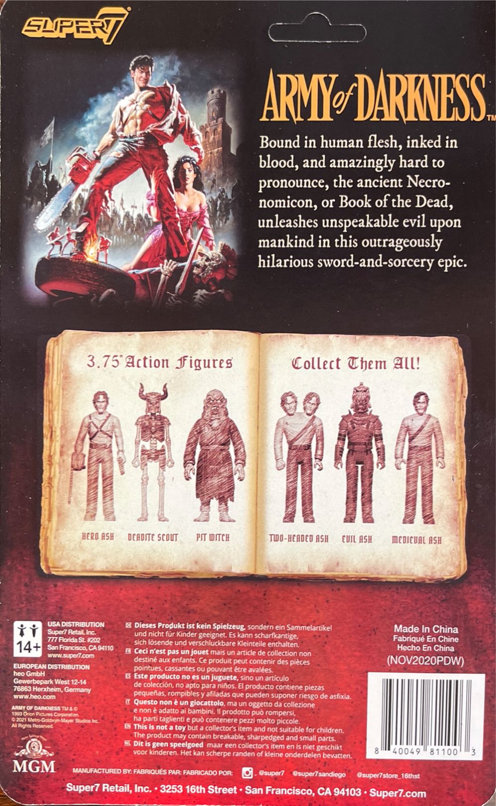 Medieval Ash (Midnight Variant) - Super7 (Army Of Darkness) action figure collectible [Barcode 840049811003] - Main Image 2