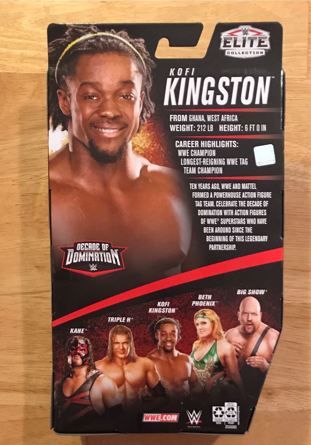 KOFI KINGSTON - WWE ELITE COLLECTION DECADE OF DOMINATION SERIES 2 (WITH PANTS OFF, EXCLUSIVE) - Mattel (Attire Date: 2008–2009 @ WWE SmackDown) action figure collectible [Barcode 887961906561] - Main Image 2