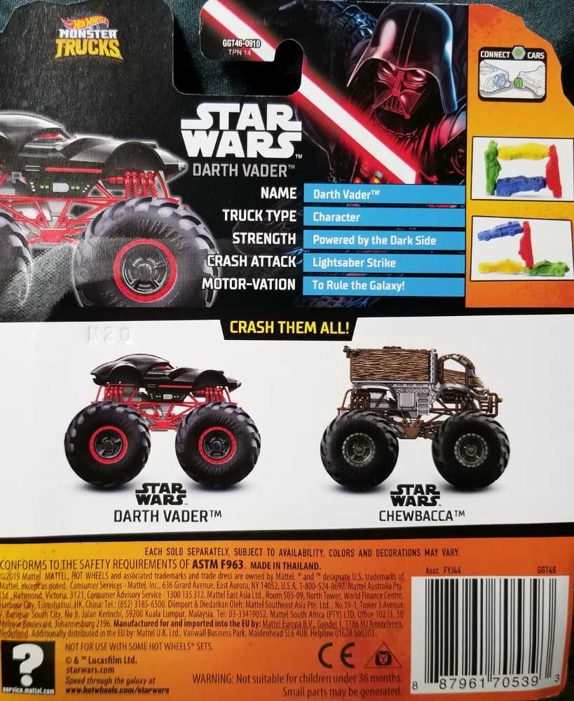 Hot Wheels Star Wars Character Darth Vader Monster Truck 2021 - Hot Wheels from Mattel (Star Wars Hot Wheels) action figure collectible - Main Image 2