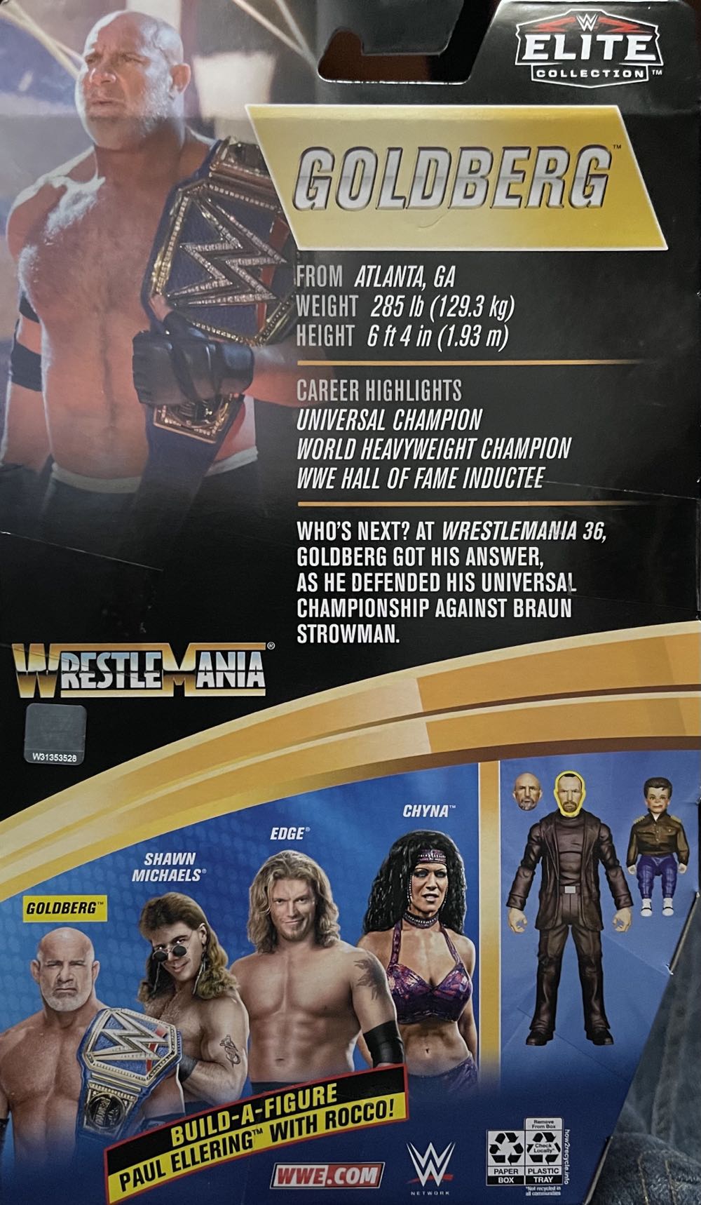 Goldberg - Mattel (WWE Elite Collection) action figure collectible [Barcode 887961922448] - Main Image 2