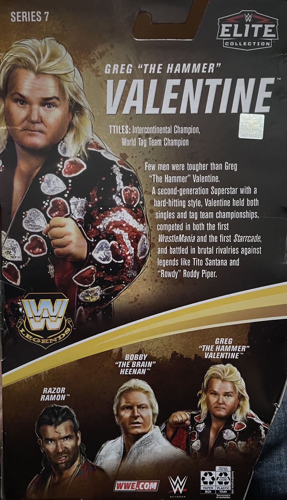 Greg “The Hammer” Valentine - Mattel Wwe (WWE Mattel Elite Legends Series 7 Target Exclusive) action figure collectible [Barcode 887961906585] - Main Image 2
