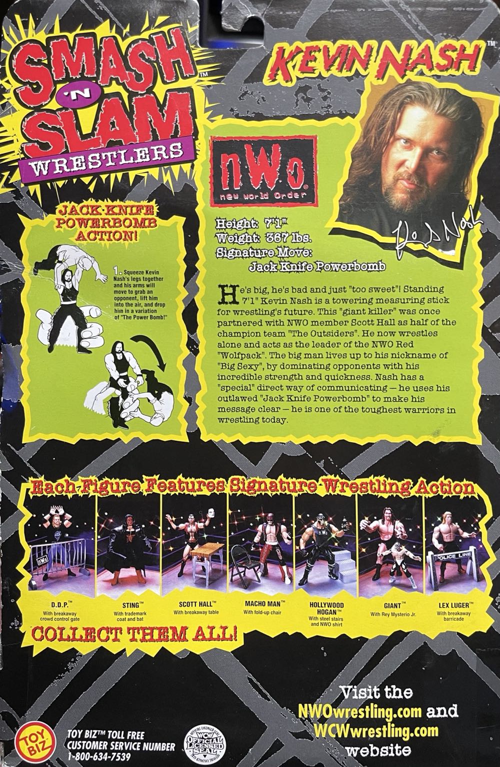 WCW Smash ’N Slam Wrestlers Kevin Nash - Toy Biz (Pro Wrestling) action figure collectible [Barcode 035112770237] - Main Image 2
