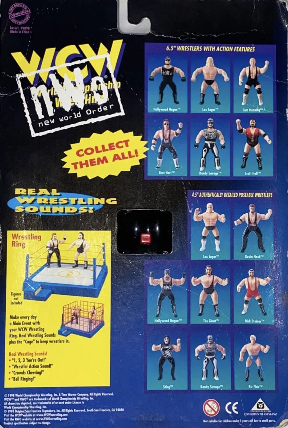 WCW / nWo Clothesline Hollywood Hogan - Original San Francisco Toymakers Inc (Pro Wrestling) action figure collectible [Barcode 747005098013] - Main Image 2