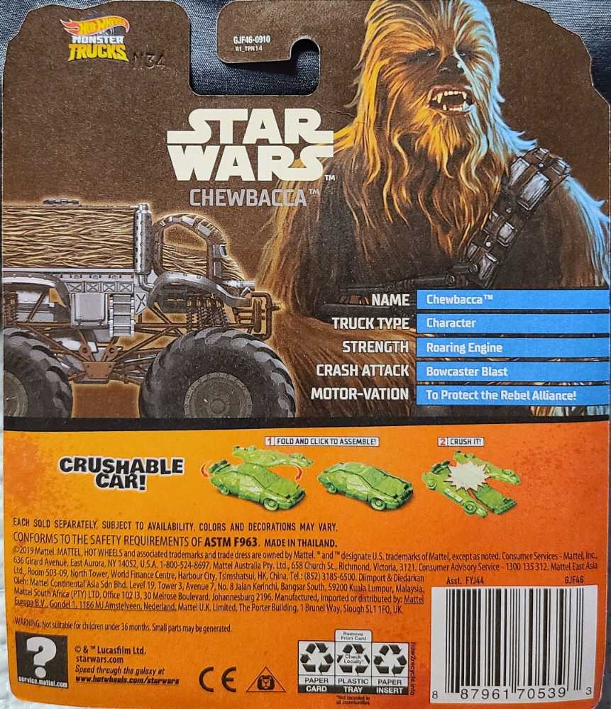 Hot Wheels Star Wars Character Chewbacca Monster Truck 2021 - Hot Wheels by Mattel (Star Wars Hot Wheels) action figure collectible - Main Image 2