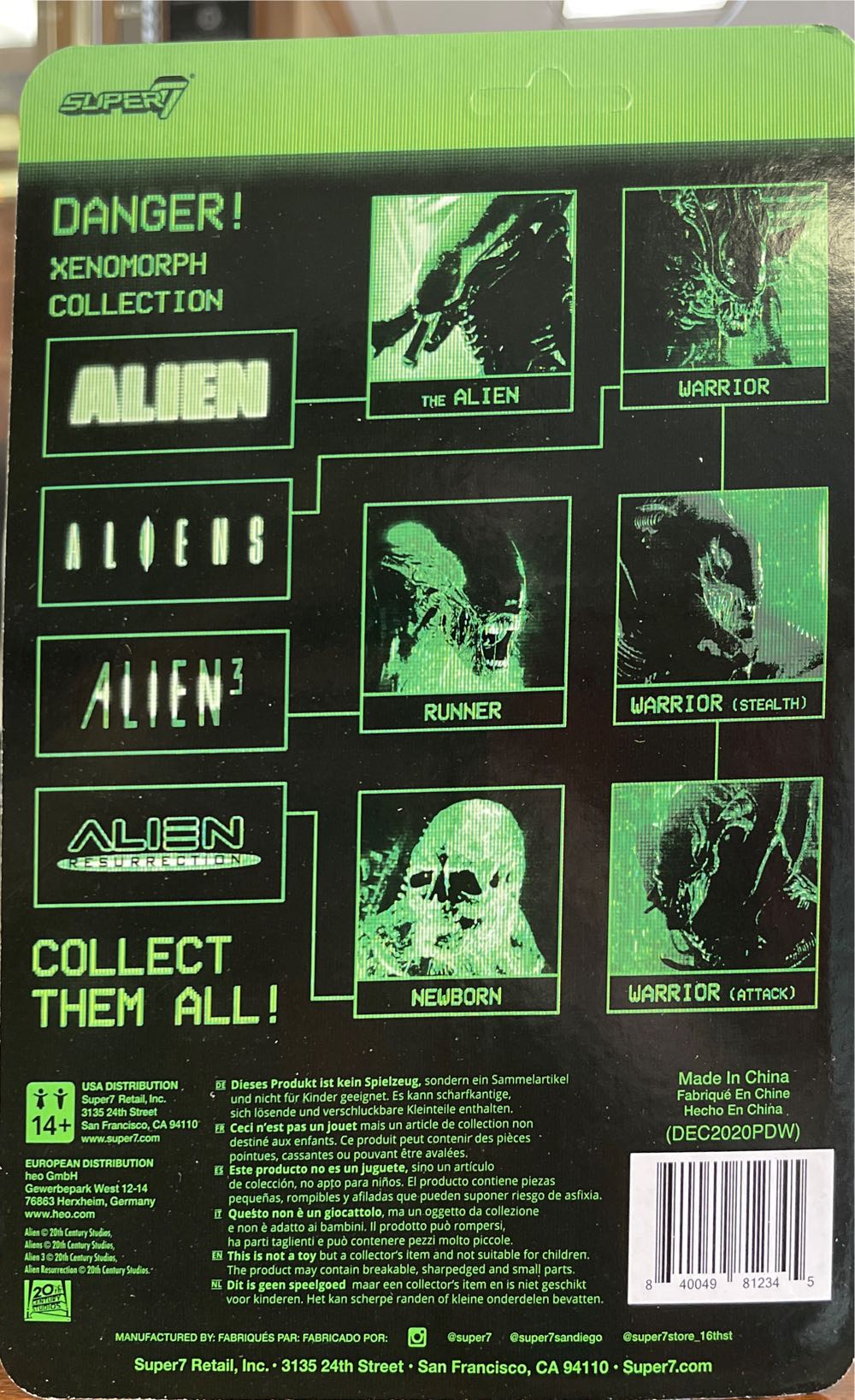 The Alien (Big Chap) - Super7 (Alien) action figure collectible [Barcode 840049812345] - Main Image 2