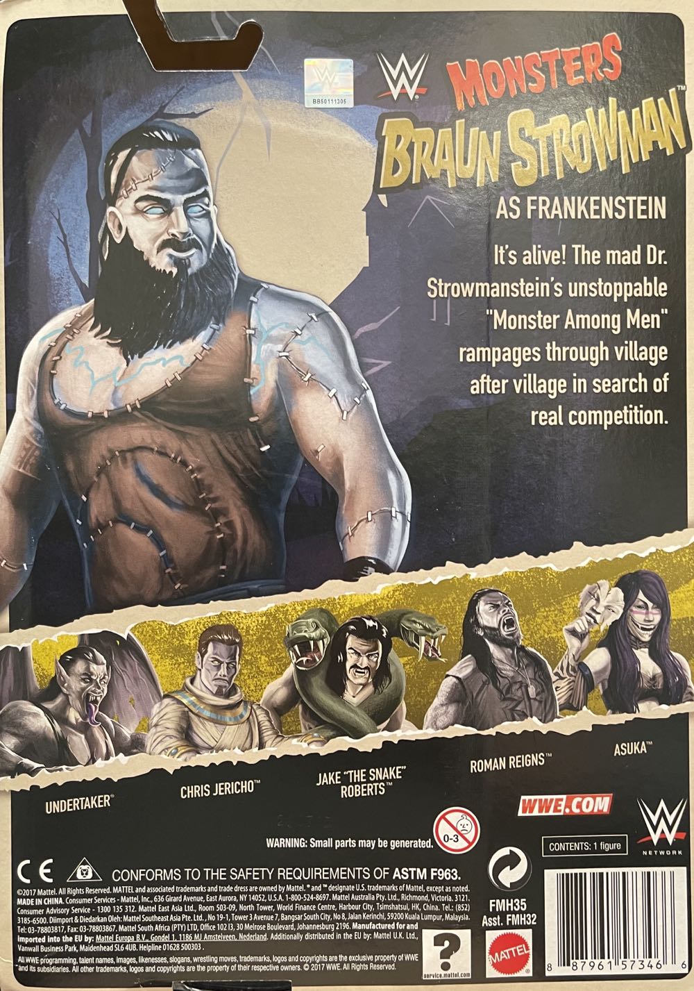 WWE Monsters Braun Strowman as Frankenstein - Mattel (Pro Wrestling) action figure collectible [Barcode 887961573466] - Main Image 2