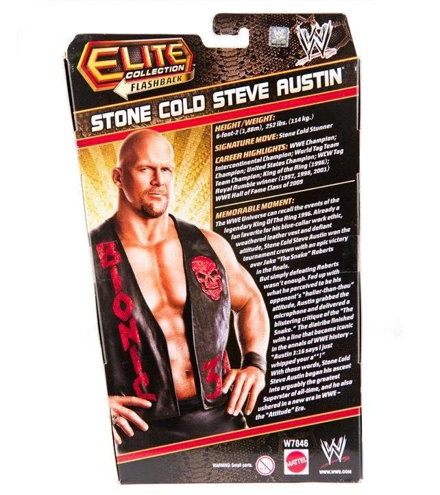 Stone Cold Steve Austin (Ringside Exclusive) - Mattel (WWE Elite Collection) action figure collectible [Barcode 0746775076924] - Main Image 2