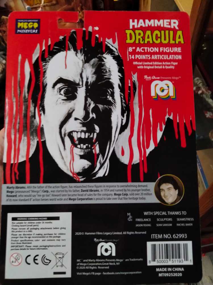 Dracula (Hammer) Mego Horror - Mego Corp (Hammer Horror) action figure collectible [Barcode 850003511931] - Main Image 3