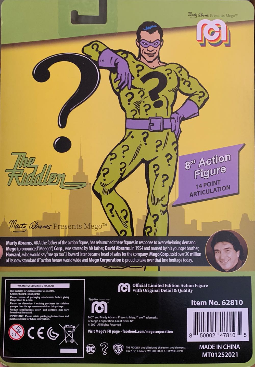 BATMAN Riddler - Mego Corp (World’s Greatest Mego Heroes!) action figure collectible [Barcode 850002478105] - Main Image 2