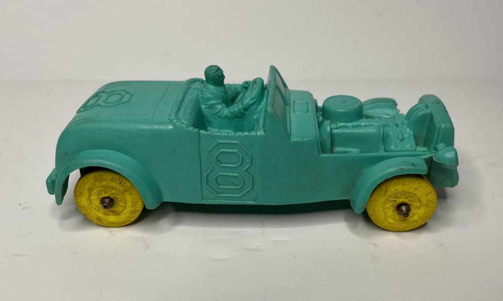 Vintage Green Rubber Race Car - Roadster Number 8 - Auburn (Auburn) action figure collectible - Main Image 2