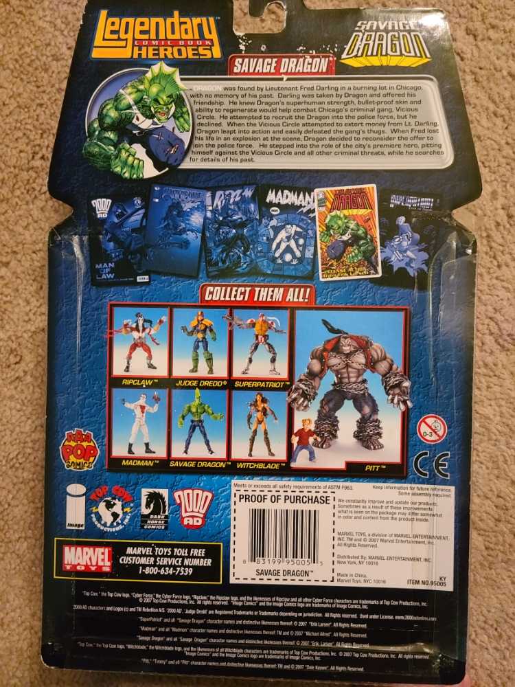 Legendary Heroes Savage Dragon No Shirt Variant Pitt Series Left Leg Figure  (Legendary Heroes: 6”) action figure collectible [Barcode 883199950055] - Main Image 2