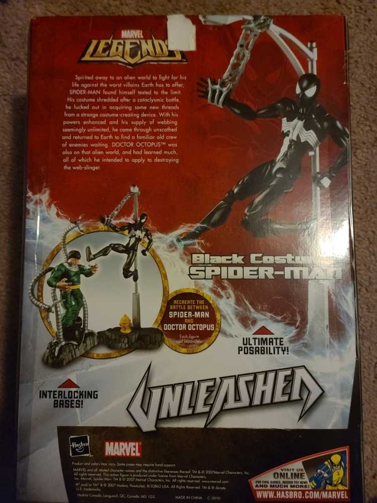 Black Suited Spider-man Unleashed  - Hasbro (Marvel Legends) action figure collectible [Barcode 653569303213] - Main Image 2
