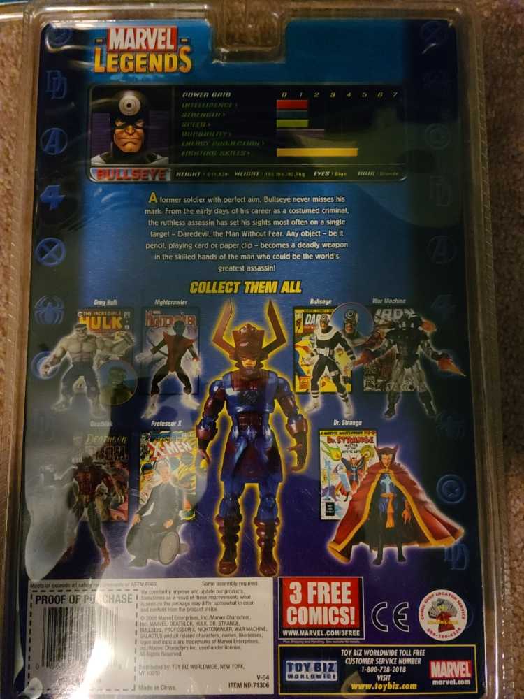 Bullseye - Toy Biz (Marvel Legends) action figure collectible [Barcode 17550130] - Main Image 2