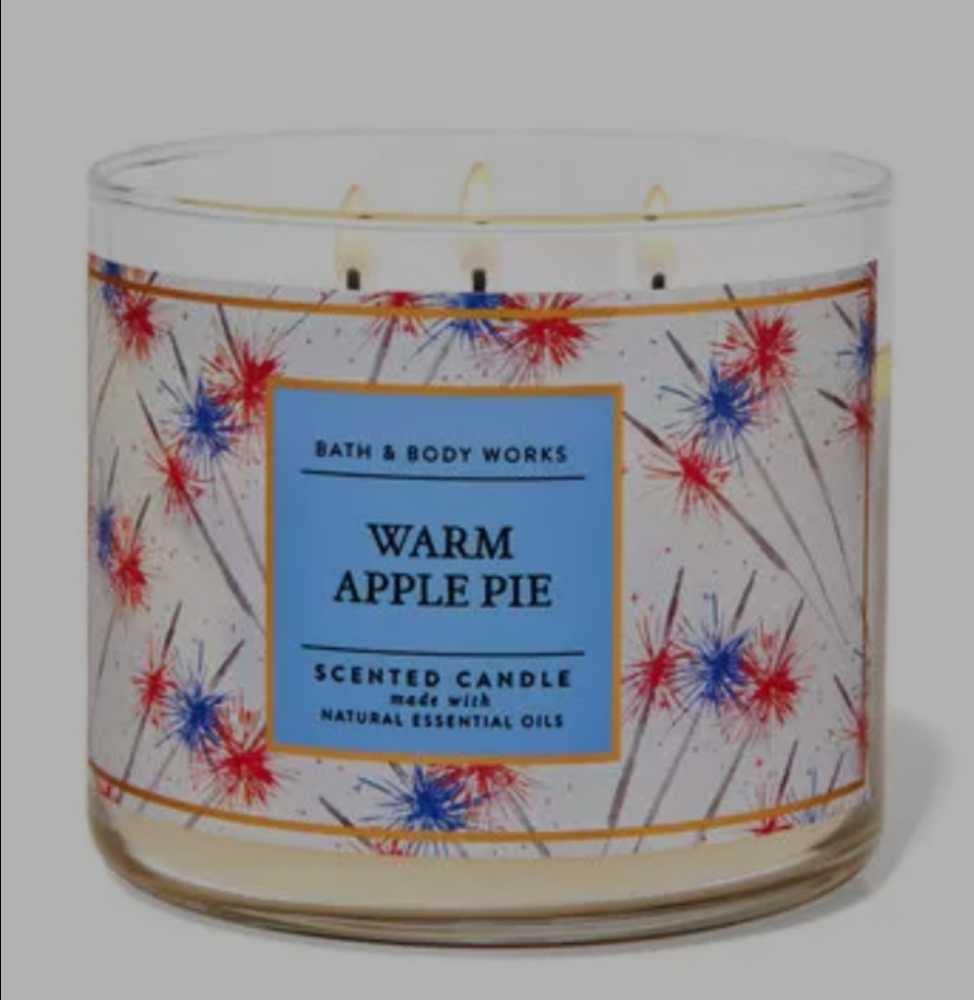 CANDLE: USA Patriotic Bath & Body Works Warm Apple Pie 2021 - Bath & Bodyworks Candle (USA Candles) action figure collectible [Barcode 667554671997] - Main Image 3