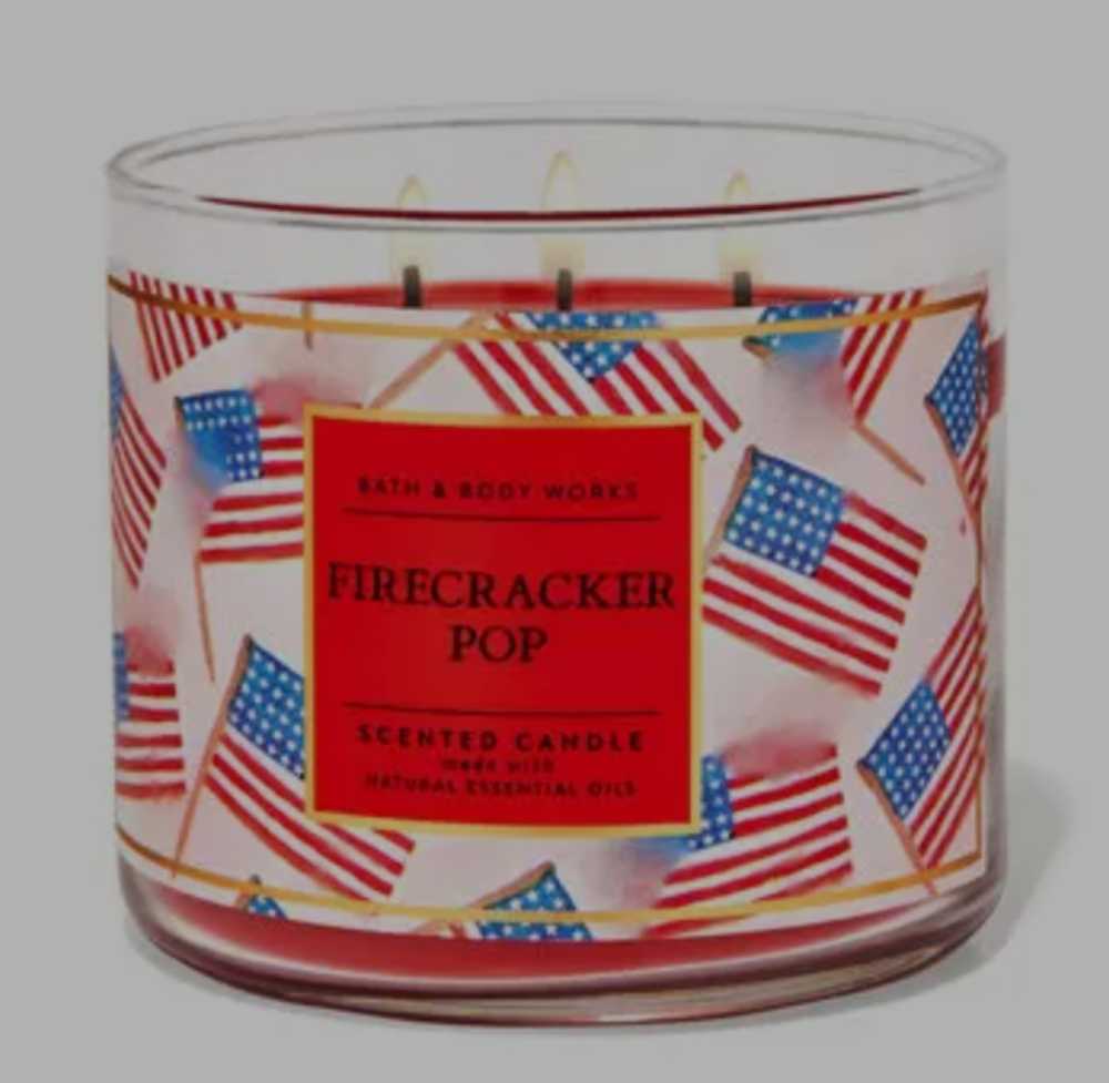 CANDLE: USA Patriotic Bath & Body Works Firecracker Pop 2021 - Bath & Bodyworks Candle (USA Candles) action figure collectible [Barcode 667554782327] - Main Image 3