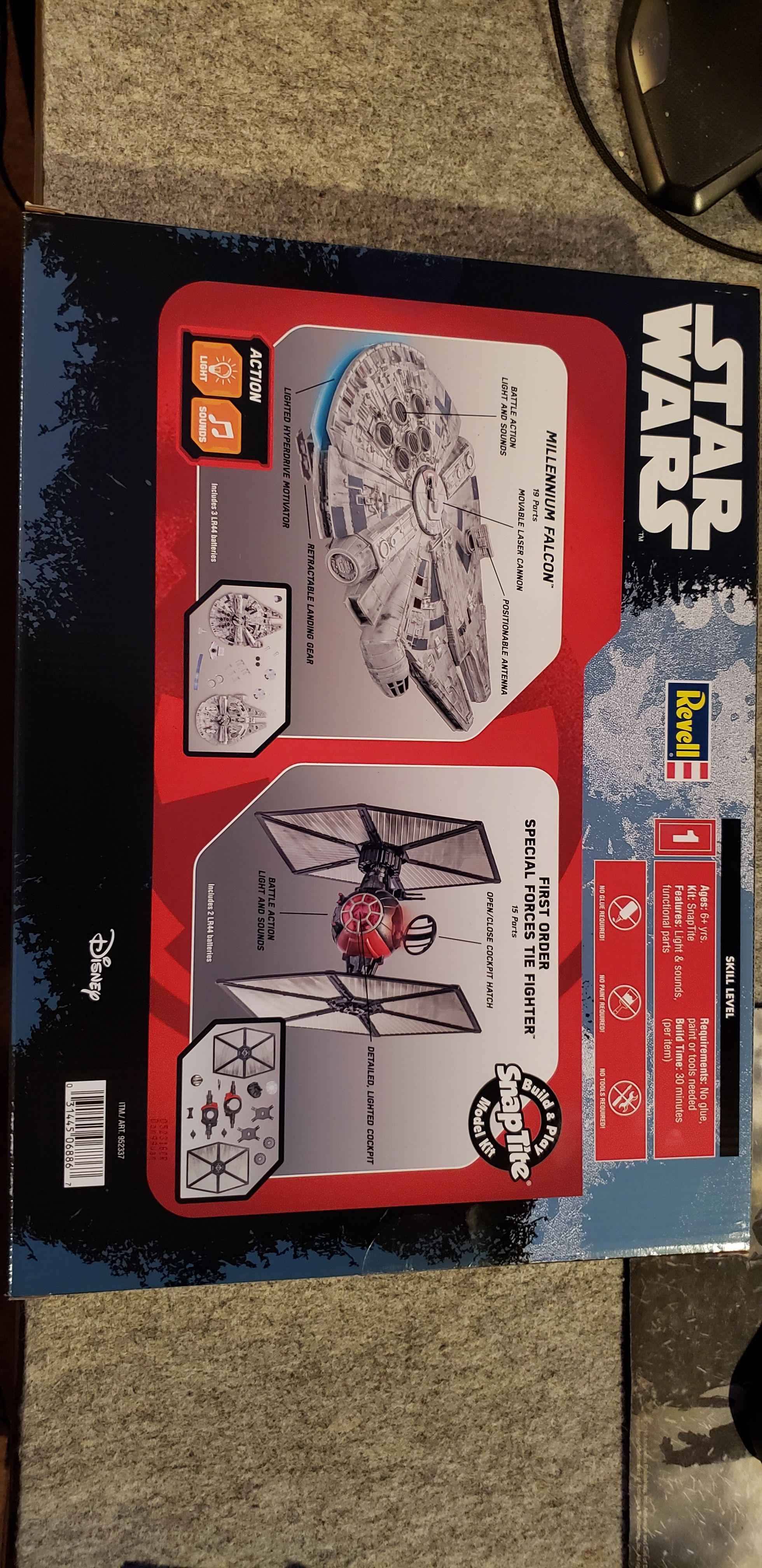 Revell - Battle Damage Pack - Millennium Falcon & FOSF Tie Fighter - Revell (SNAP TITE Model Kit 2 Models) action figure collectible [Barcode 031445068867] - Main Image 2