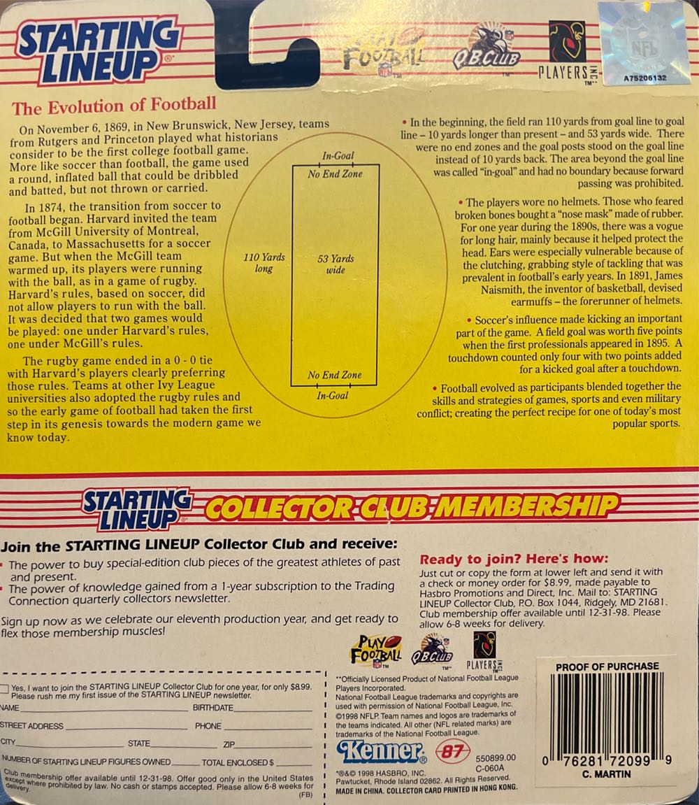 Starting Lineup Curtis Martin New York Jets - Kenner action figure collectible [Barcode 076281720999] - Main Image 2