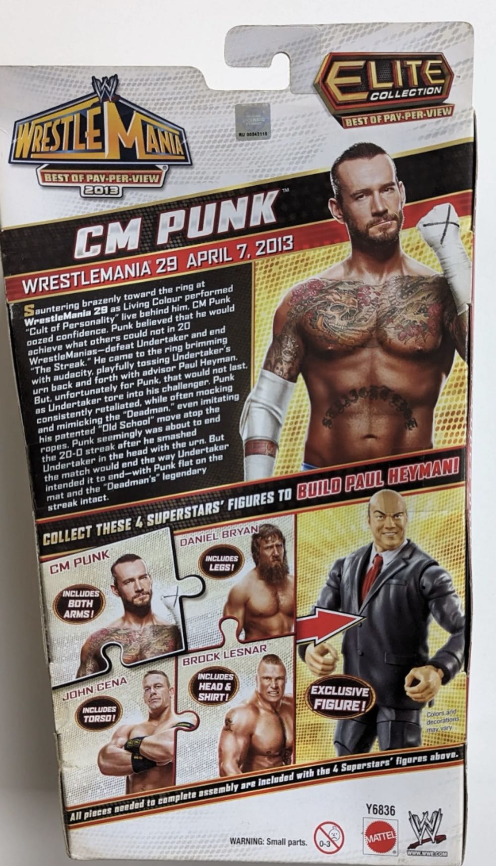CM Punk - WWE Mattel (Elite Series) action figure collectible [Barcode 746775236625] - Main Image 2