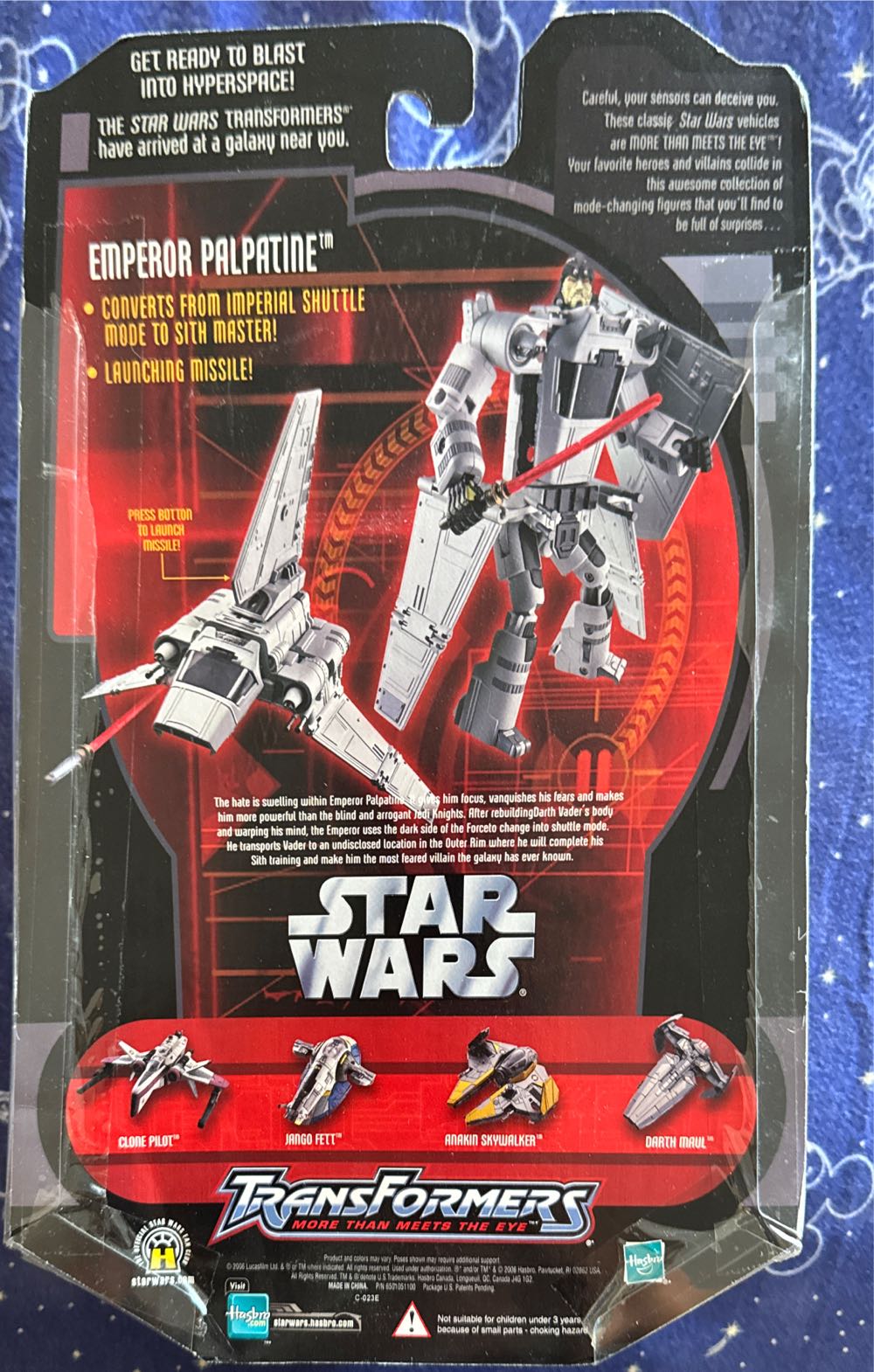 Transformers Emperor Palpatine to Imperial Shuttle - Hasbro (Transformers Collaborative) action figure collectible [Barcode 653569132622] - Main Image 2