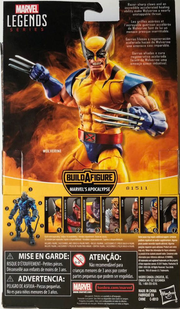 Wolverine (classic) - Hasbro (Marvel Legends Apocalypse BAF) action figure collectible - Main Image 3