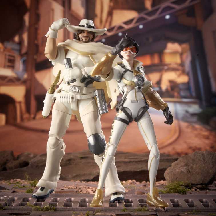 Tracer (Posh) & McCree (White Hat) - Hasbro (Overwatch) action figure collectible [Barcode 630509841356] - Main Image 4
