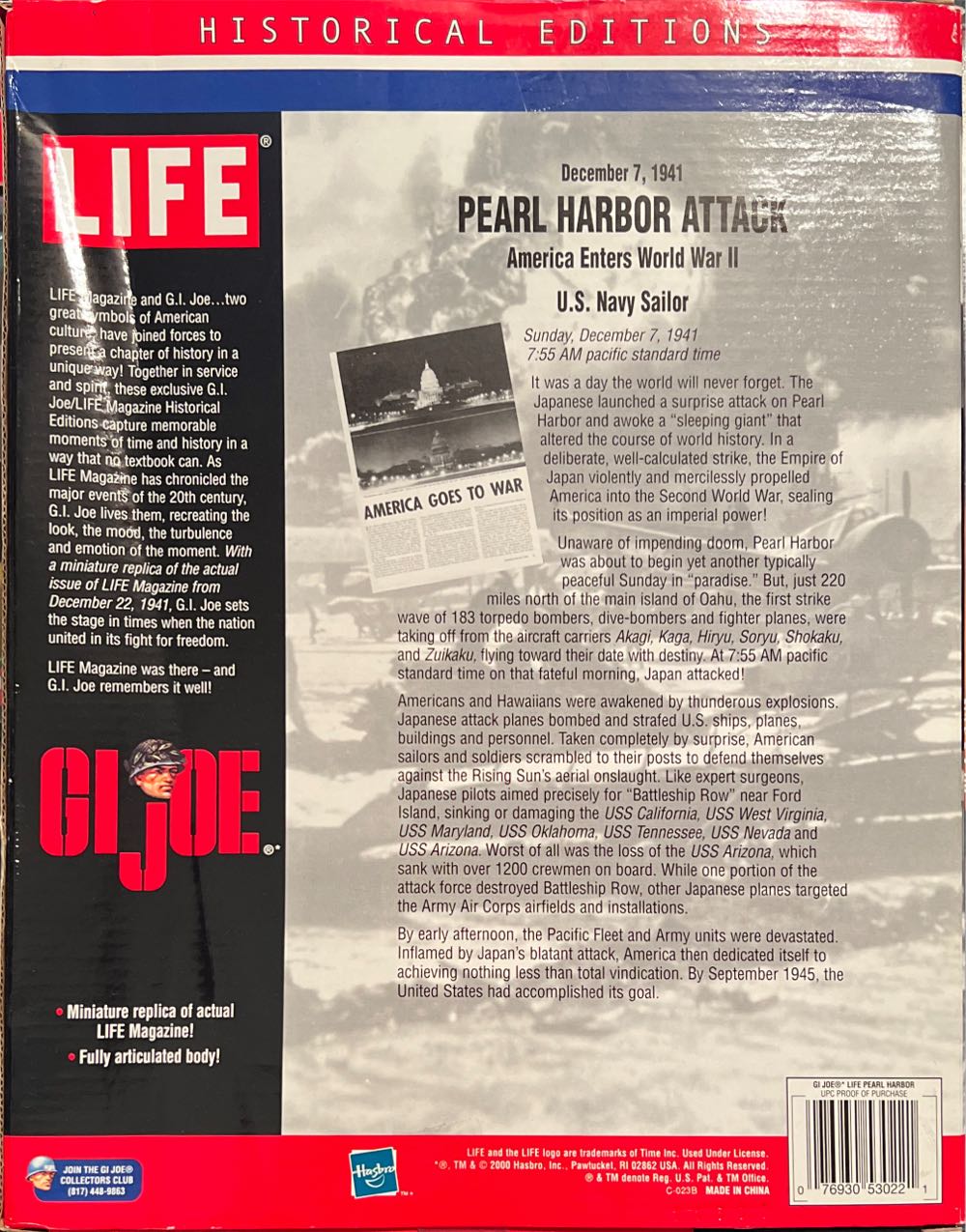 GI Joe Historical Edition - Hasbro (G.I. Joe Classified) (GI Joe Pearl Harbor Collection) action figure collectible [Barcode 076930530221] - Main Image 2