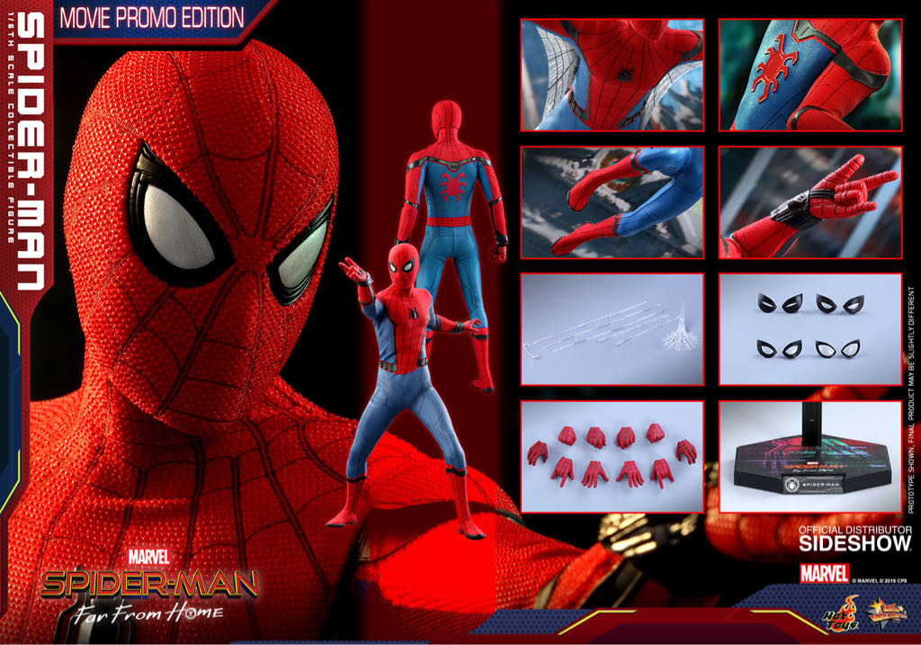 6th Scale (MMS535): Spider-Man ~ Far From Home - Spider-Man (Movie Promo Edition) - Hot Toys (1/6 Scale Collectible Figure) action figure collectible [Barcode 4895228600172] - Main Image 2