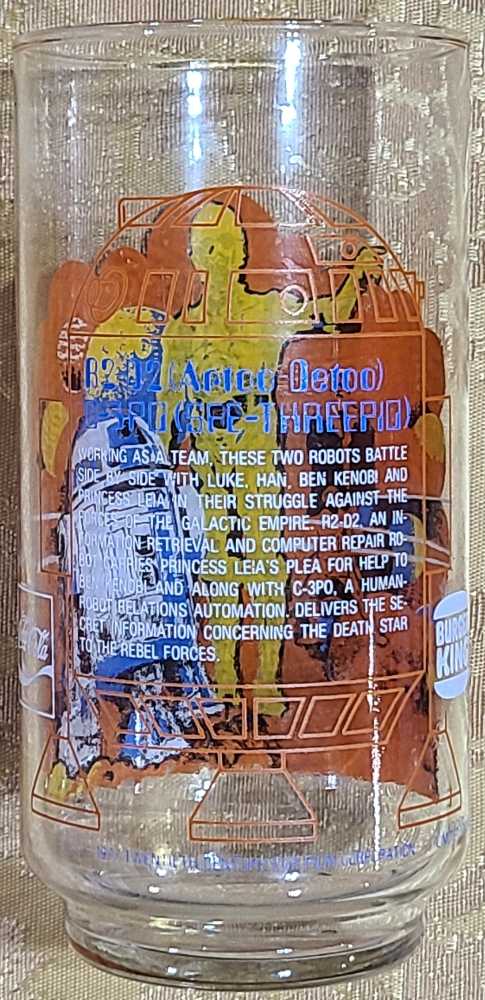 Glasses Star Wars : Burger King A New Hope - R2-D2 and C-3PO ANH - Burger King Corporation (Star Wars Episode IV A New Hope) action figure collectible - Main Image 2