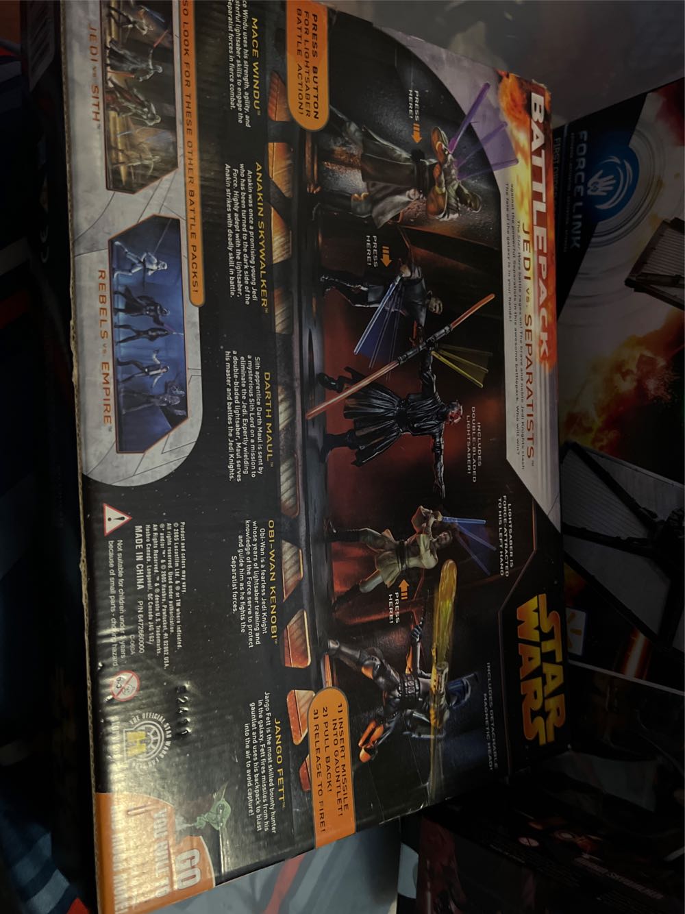 Mace Windu , Anakin Skywalker , Darth Maul , Obi-Wan Kenobi , and Jango Fett - Star Wars (Battle Pack Jedi Vs Separatists Set) - Hasbro (Star Wars) action figure collectible [Barcode 653569068327] - Main Image 2