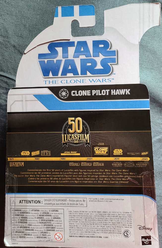 Clone Pilot Hawk - Hasbro (Lucasfilm 50th Anniversary) action figure collectible [Barcode 05010993866502] - Main Image 2