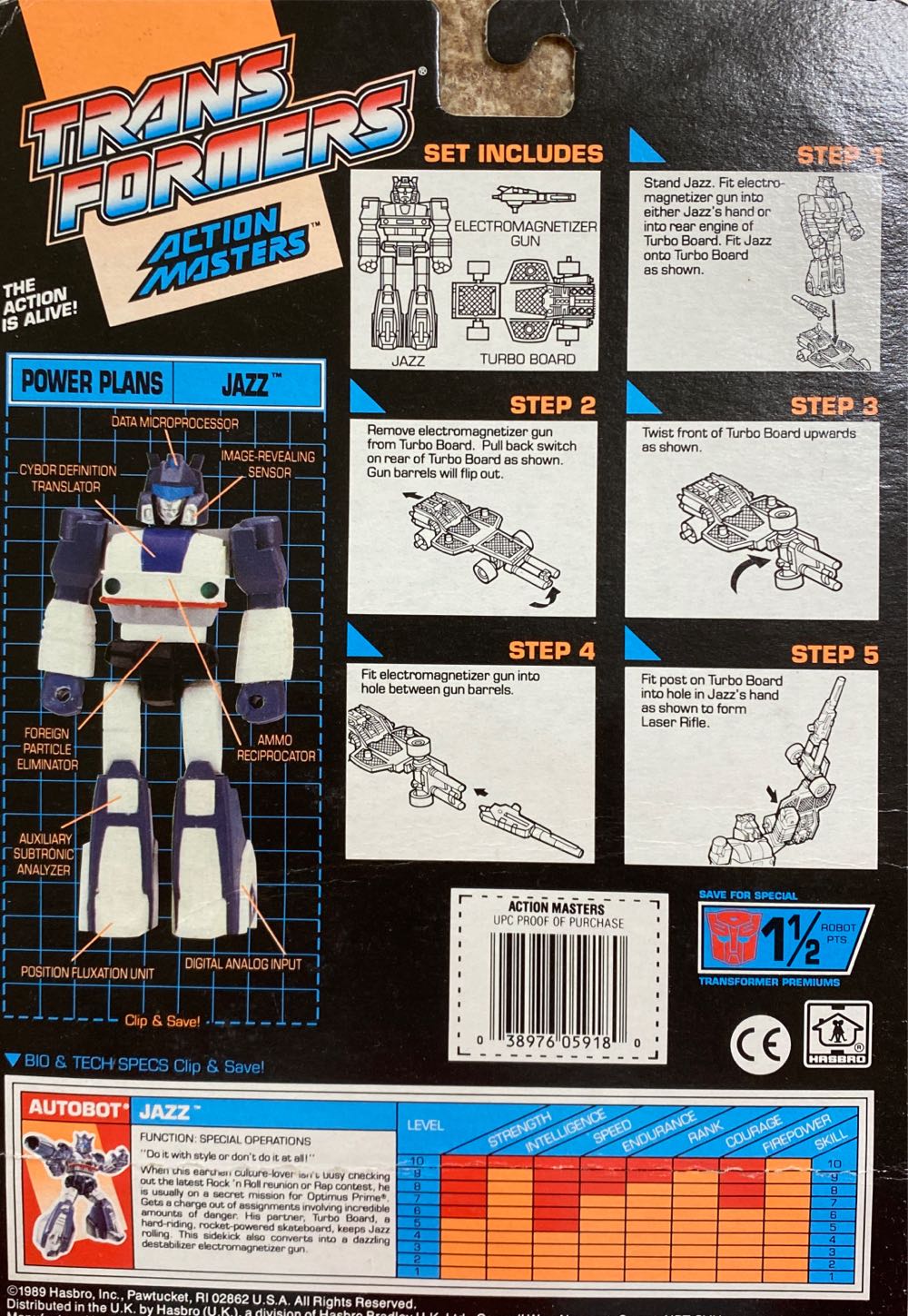 Jazz w/Turbo Board - Hasbro (Transformers G1 ActionMasters) action figure collectible [Barcode 038976059180] - Main Image 3