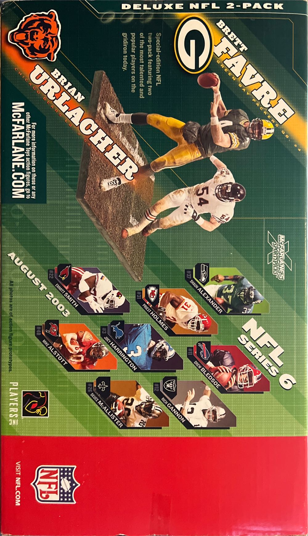 McFarlane NFL Green Bay Packers Brett Favre Vs Chicago Bears Brian Urlacher - McFarlane action figure collectible [Barcode 787926741117] - Main Image 2