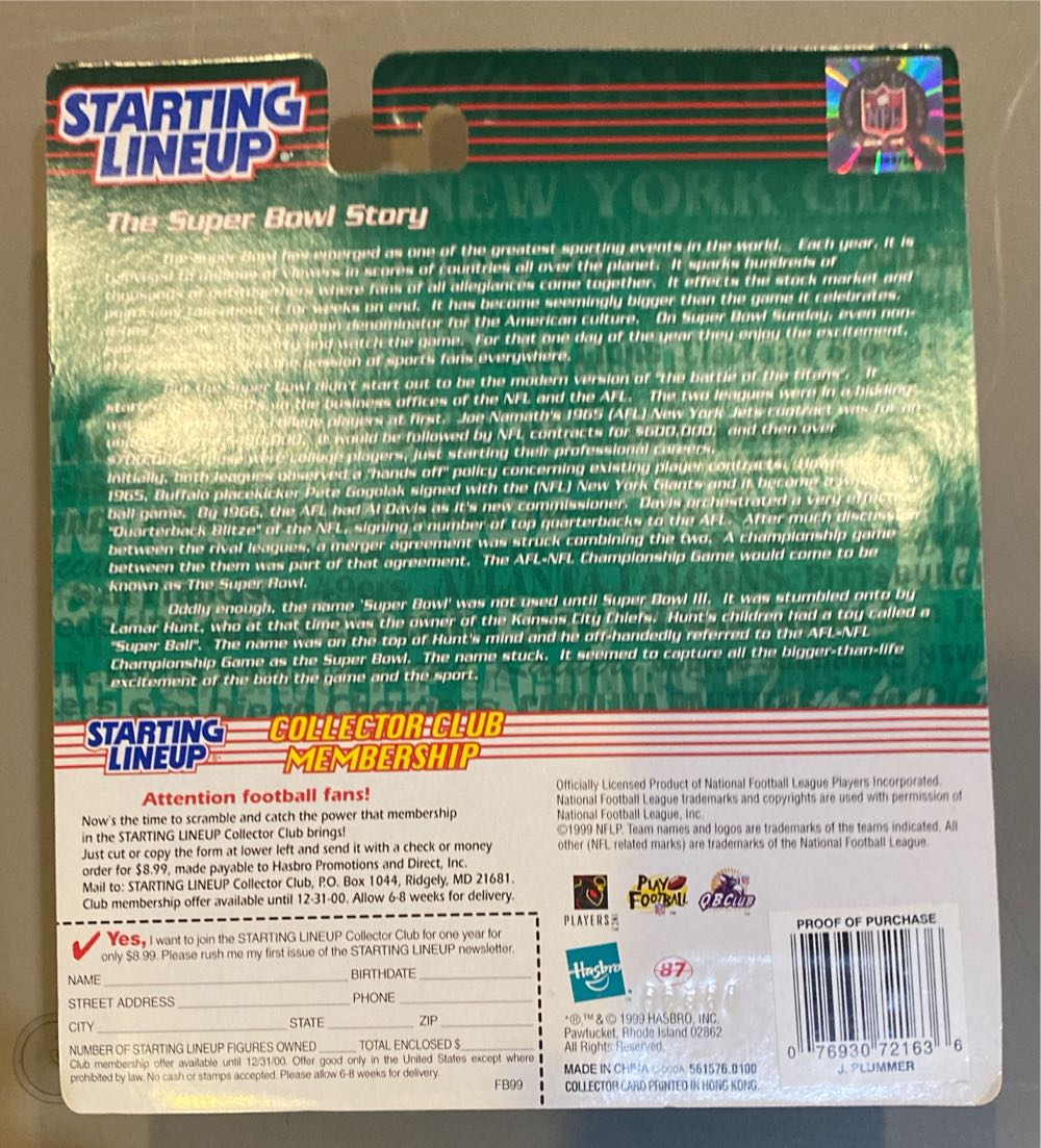 1999 Starting Lineup Jake Plummer - STARTING LINEUP (FOOTBALL) action figure collectible [Barcode 076930721636] - Main Image 2