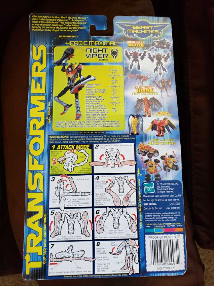 Night Viper - Hasbro (Transformers: Beast Machines) action figure collectible [Barcode 076930804971] - Main Image 2