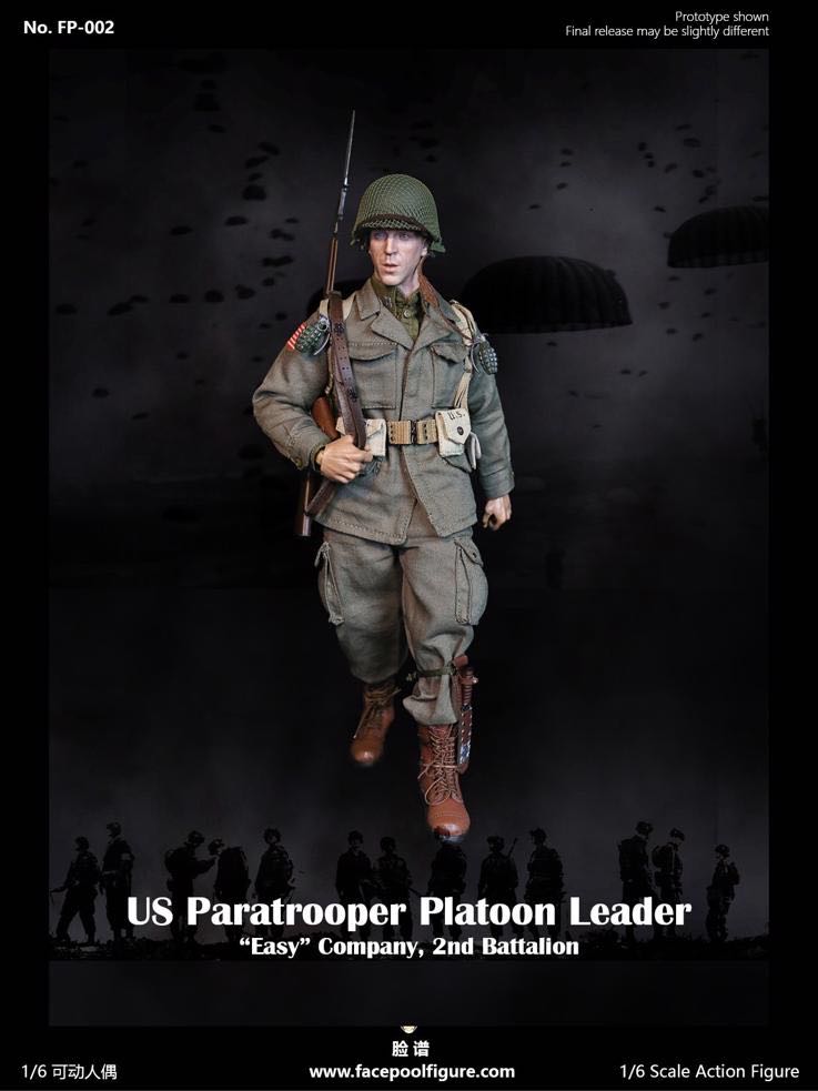 Facepoolfigure - WWII US Paratrooper Platoon Leader 101st Airborne Captain Richard Winters - Facepoolfigure (WWII Normandy 1945) action figure collectible - Main Image 2