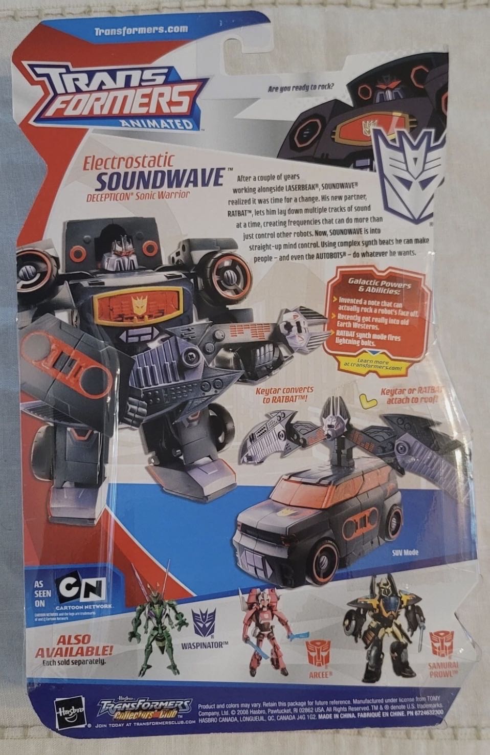 Transformers Animated Deluxe Class Electrostatic Soundwave - Hasbro (Transformers Animated) action figure collectible [Barcode 653569379348] - Main Image 2