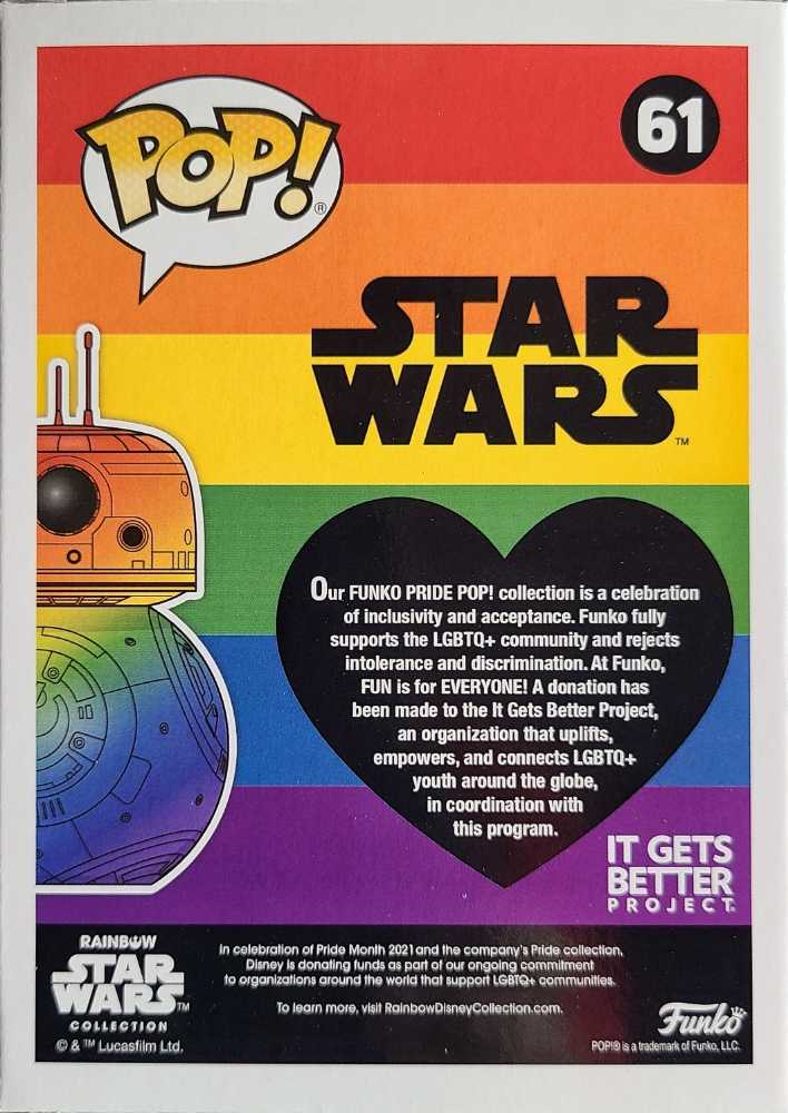Funko Pop! Movies: Star Wars Rainbow BB-8 Pride Month 2021 - Funko (Star Wars Funko Pop!) action figure collectible [Barcode 889698569828] - Main Image 2