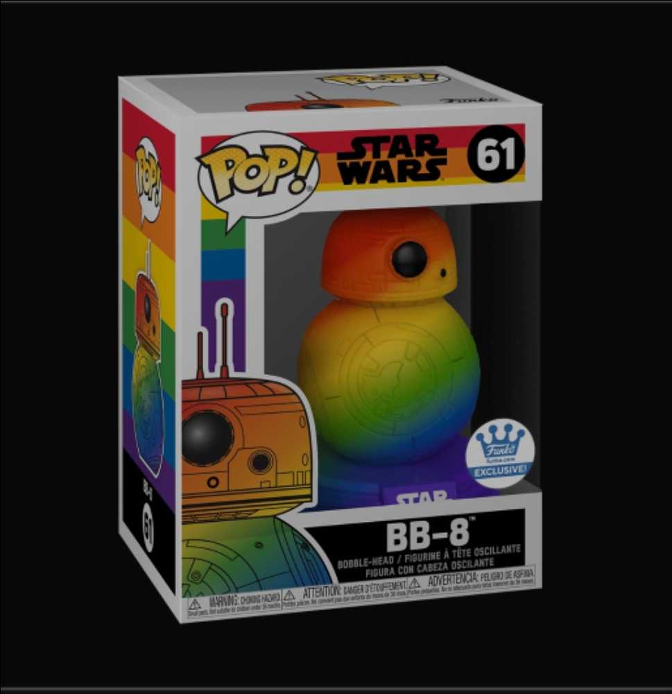 Funko Pop! Movies: Star Wars Rainbow BB-8 Pride Month 2021 - Funko (Star Wars Funko Pop!) action figure collectible [Barcode 889698569828] - Main Image 4