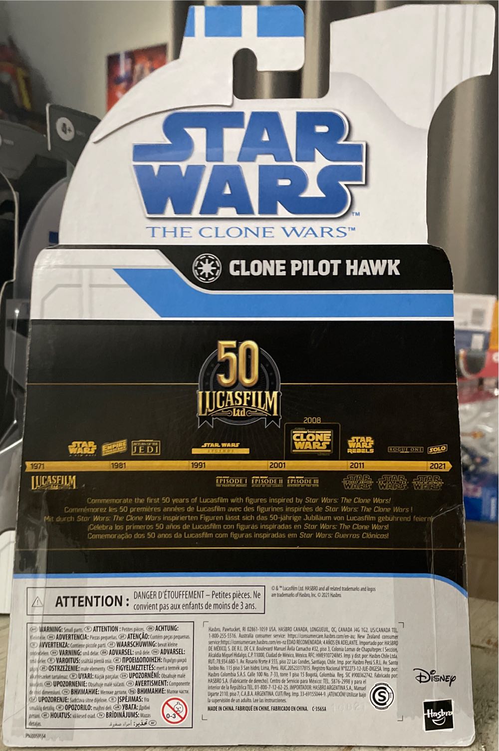 Star Wars Clone Wars Clone Pilot Hawk (🎯) Exclusive - Disney / Hasbro (Lucasfilm 50th Anniversary) action figure collectible [Barcode 5010993866502] - Main Image 4