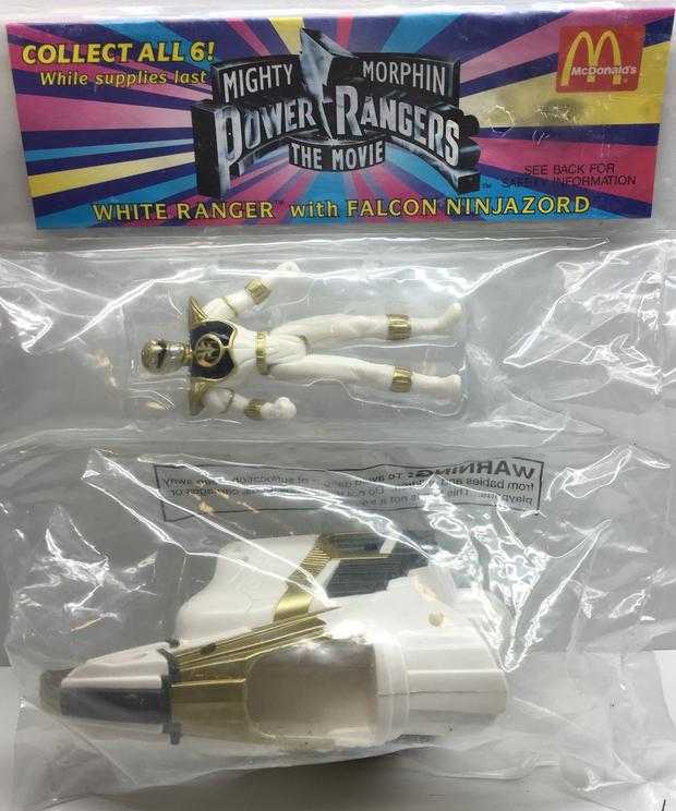 White Ranger & Falcon Ninjazord - McDonalds (Power Rangers McDonalds 1995 Movie Collection) action figure collectible - Main Image 2
