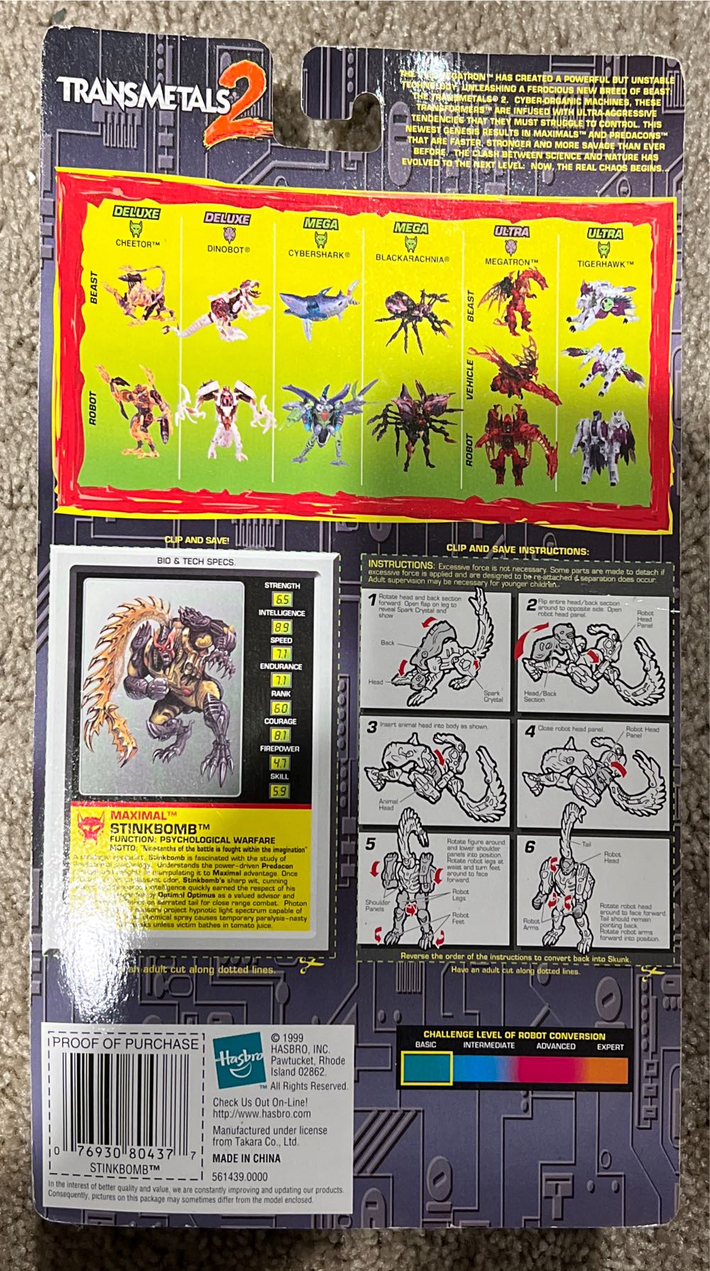 Transformers Beast Wars Transmetals 2: Stinkbomb (Transmetal 2) - Hasbro (Transformers: Beast Wars) action figure collectible [Barcode 076930804377] - Main Image 2