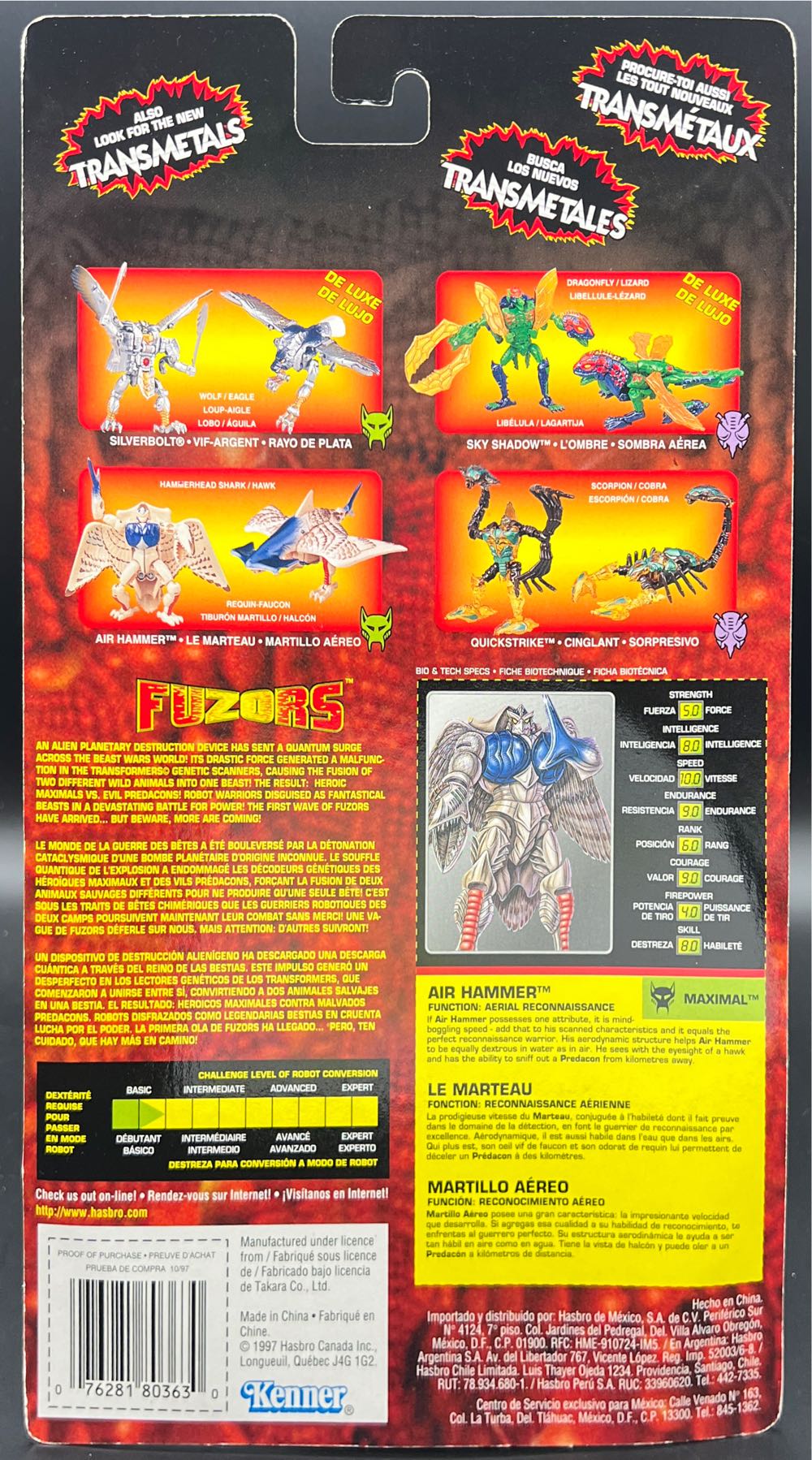 Air Hammer (Fuzor) - Hasbro (Transformers Beast Wars) action figure collectible [Barcode 076281803630] - Main Image 2
