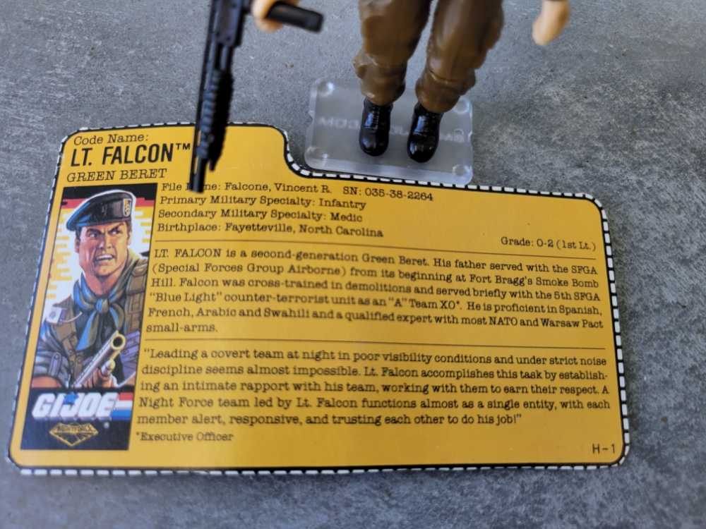 Lt Falcon V2 Night Force - Hasbro (GI Joe Vintage) action figure collectible - Main Image 2