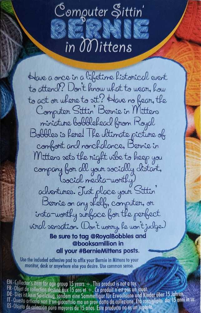 BERNIE SANDERS INAUGURATION DAY BOBBLEHEAD

 - Royal Bobbles (Political) action figure collectible [Barcode 814089012836] - Main Image 2