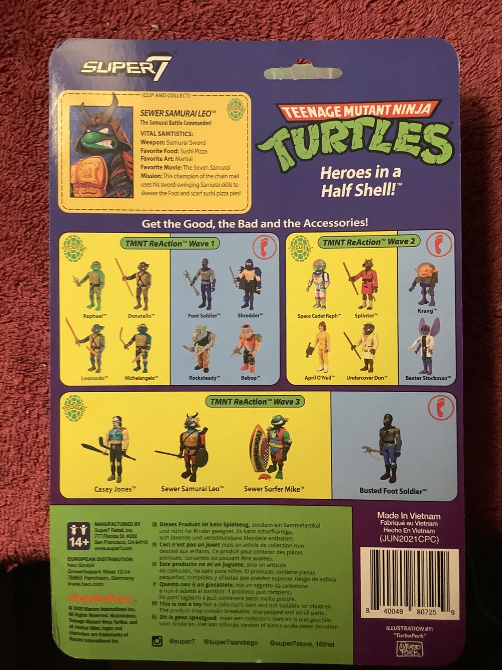 TMNT Super 7 Reaction Sewer Samurai Leo - Super 7 / ReAction Figures (TMNT: ReAction Figures) action figure collectible [Barcode 840049807259] - Main Image 4