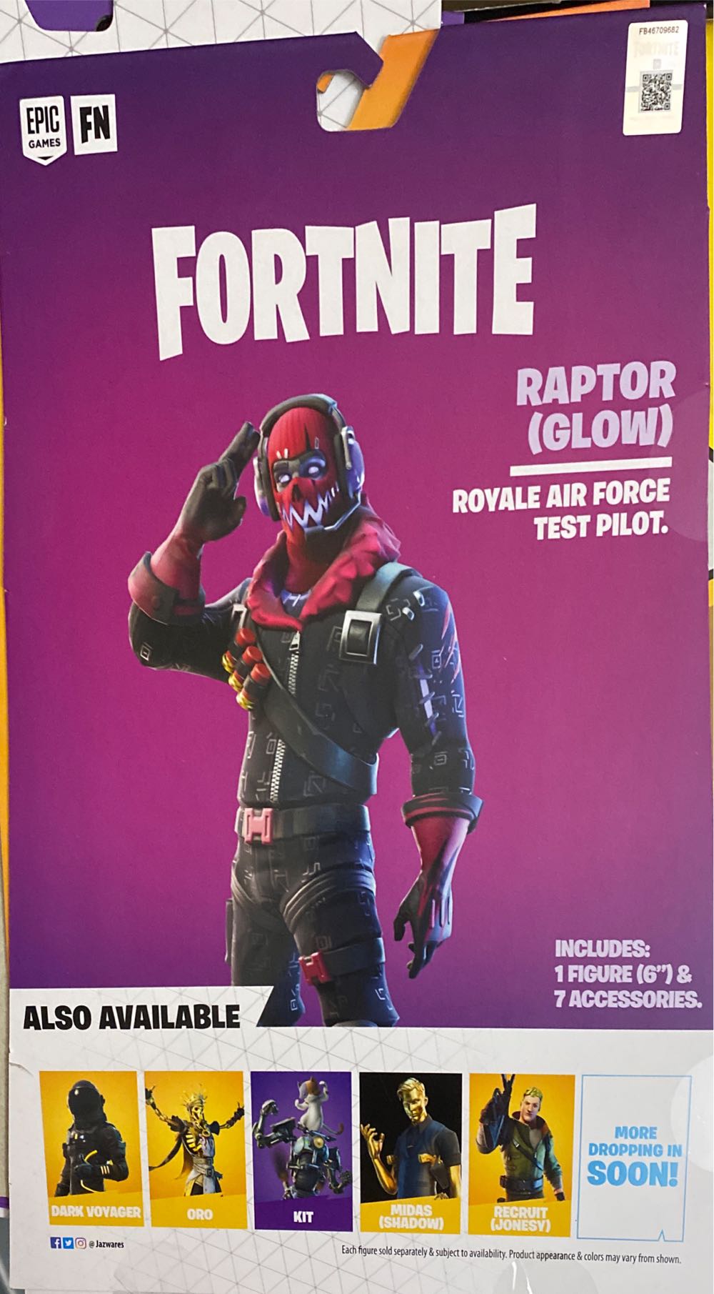Raptor (Glow) - Jazzwares (Fortnite Legendary Series) action figure collectible [Barcode 191726390022] - Main Image 2